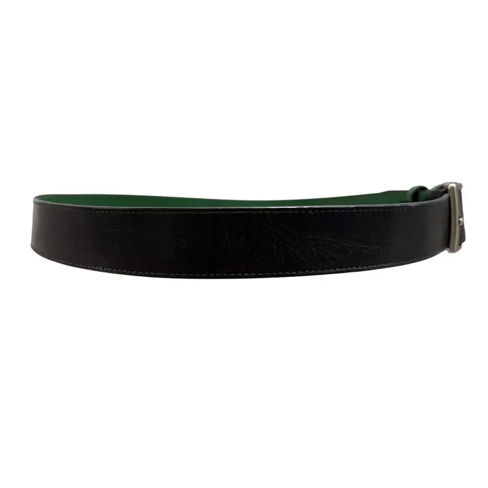 Piero Gabrieli Italy Black Green Leather Dress Belt Men’s Size 42